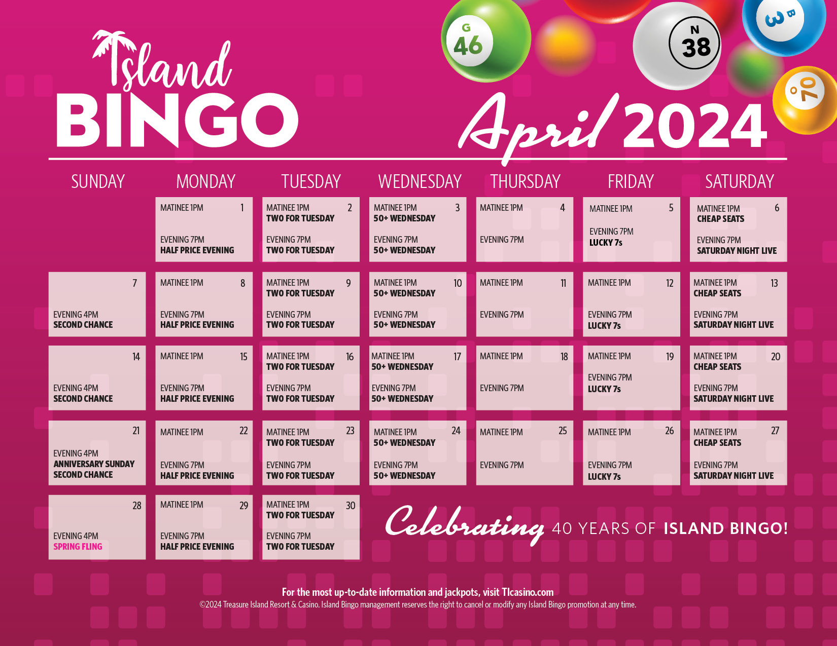 April Bingo Calendars